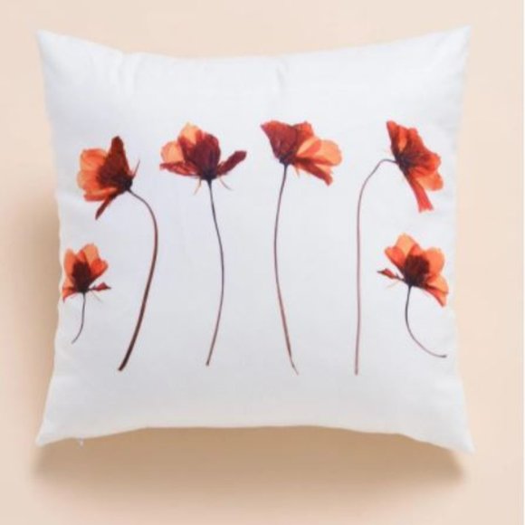 Red poppy throw pillow - Picture 1 of 4